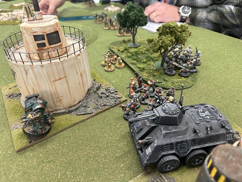 Xenos Rampant played with a variety of Necromunda and Warhammer 40k figures at East Tennessee Miniatures Wargaming games day in Knoxville/Loudon